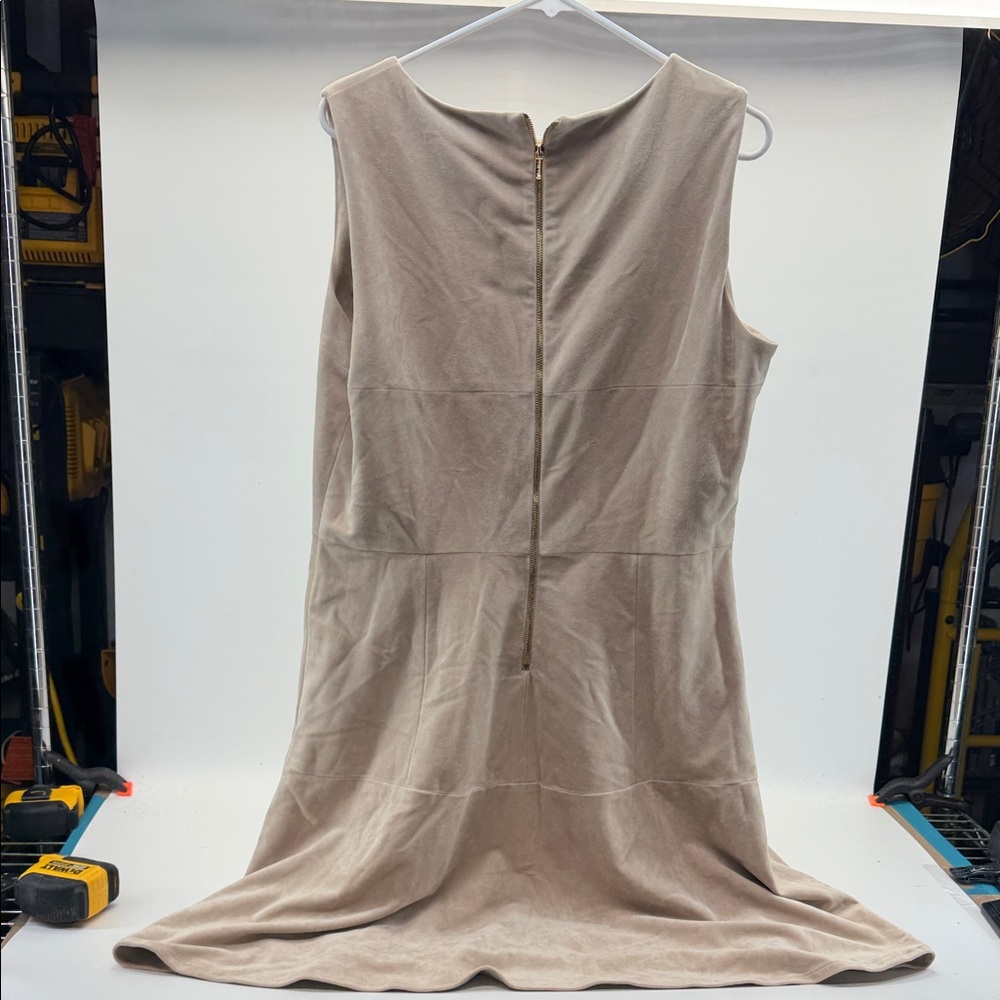 Calvin Klein Beige Sleeveless Dress with Zipper